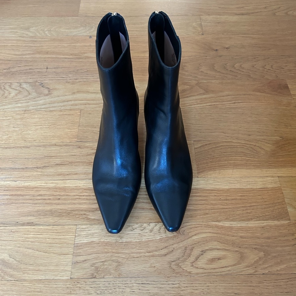 NWOB JCREW Black Leather Ankle Boots
